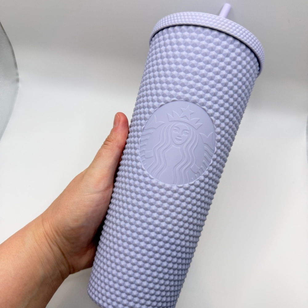 New Starbucks Korea Light Purple Lavender Studded Venti Cold Cup Tumbler